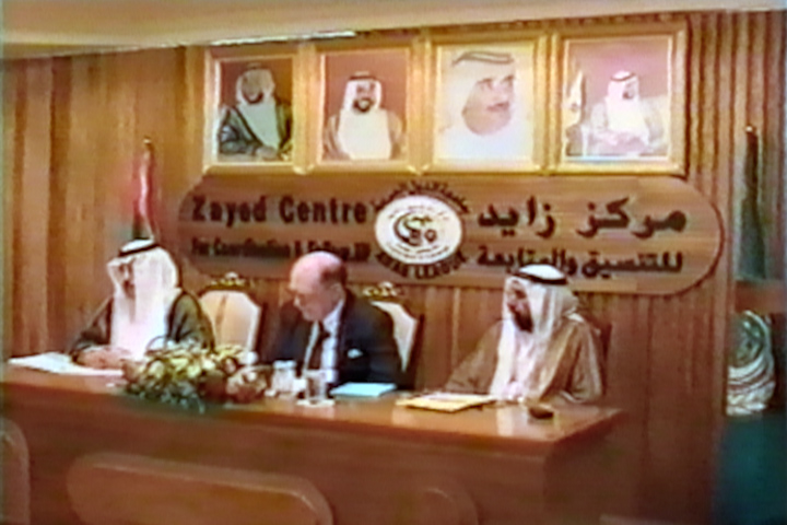 On June 2, 2002, Lyndon LaRouche spoke in Abu Dhabi, capital of the United Arab Emirates, to leading personalities gathered at the Zayed Centre for Coordination and Follow-Up of the Arab League, on the topic “The Mideast at a Strategic Crossroad.”