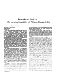 1977-01-04: Remarks on Illusions Concerning Feasibility of T-Ruble Convertibility