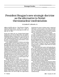 1983-11-29: President Reagan’s New Strategic Doctrine as the Alternative to Soviet Thermonuclear Confrontation