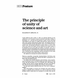 1995-07-21: The Principle of Unity of Science and Art