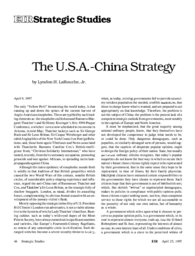 1997-04-25: The U.S. A.-China Policy