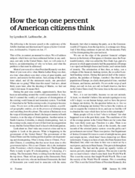 1998-01-30: How the Top One Percent of American Citizens Think