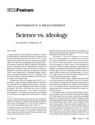 1998-08-21: Mathematics & Measurement: Science Vs. Ideology