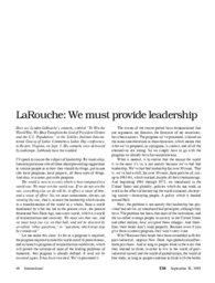 1998-09-18: LaRouche: We Must Provide Leadership