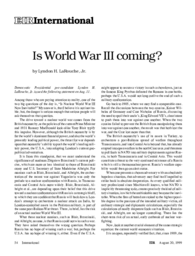 1999-08-20: Is World War III Coming?