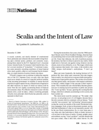 2001-01-01: Scalia and the Intent of Law