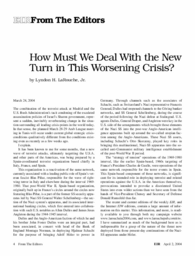 2004-04-02: How Must We Deal With the New Turn in This Worsening Crisis?