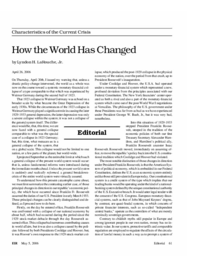 2006-05-05: Characteristics of the Current Crisis: How the World Has Changed