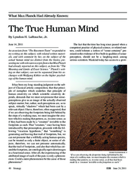2011-06-24: What Max Planck Had Already Known: The True Human Mind