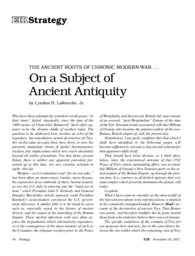 2012-11-16: The Ancient Roots of Chronic Modern War… On a Subject of Ancient Antiquity