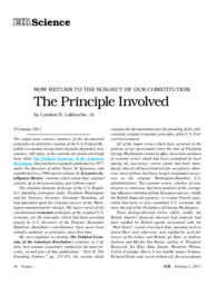 2013-02-01: Now Return to the Subject of Our Constitution: The Principle Involved