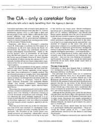 1978-10-10: The CIA - Only a Caretaker Force