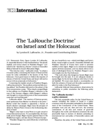 1981-05-19: The ‘LaRouche Doctrine’ on Israel and the Holocaust