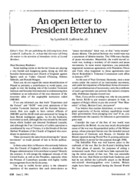 1981-06-02: An Open Letter to President Brezhnev