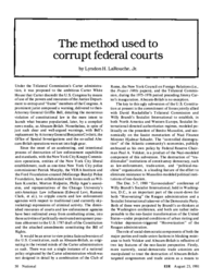 1981-08-25: The Method Used to Corrupt Federal Courts
