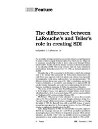 1986-12-05: The Difference Between LaRouche’s and Teller’s Role in Creating SDI