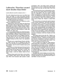 1990-12-14: LaRouche: Thatcher Caused More Deaths than Adolph Hitler