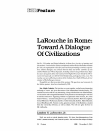 2001-11-09: LaRouche in Rome: Toward a Dialogue of Civilization