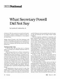 2003-03-21: What Secretary Powell Did Not Say