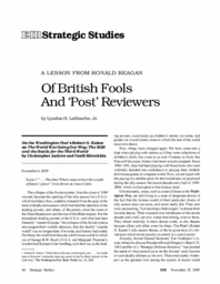 2005-11-25: A Lesson from Ronald Reagan: Of British Fools and ‘Post’ Reviewers