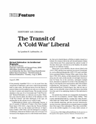 2006-08-18: History As Drama: The Transit of a ‘Cold War’ Liberal