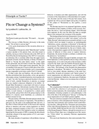 2006-09-01: Principle or Tactic? Fix or Change a System?