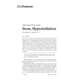 2009-05-01: First, Deflation, Then: Soon, Hyperinflation