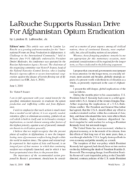 2010-06-11: LaRouche Supports Russian Drive for Afghanistan Opium Eradication