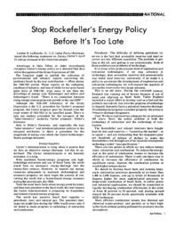 1977-04-26: Stop Rockefeller’s Energy Policy Before It’s Too Late