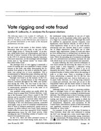 1979-06-19: Vote Rigging and Vote Fraud