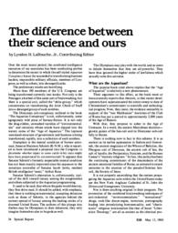 1980-05-13: The Difference Between Their Science and Ours