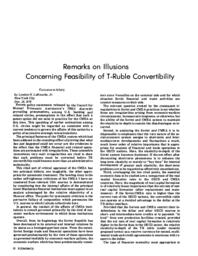 1977-01-04: Remarks on Illusions Concerning Feasibility of T-Ruble Convertibility