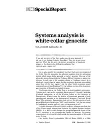1981-12-22: Systems Analysis Is White-Collar Genocide, Part I