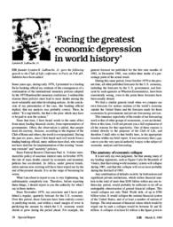 1983-03-08: ‘Facing the Greatest Economic Depression in World History’