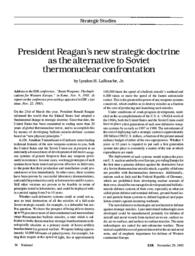 1983-11-29: President Reagan’s New Strategic Doctrine as the Alternative to Soviet Thermonuclear Confrontation