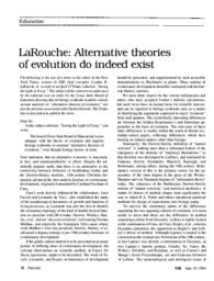 1984-06-19: LaRouche: Alternative Theories of Evolution Do Indeed Exist