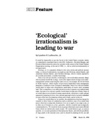 1990-03-16: ‘Ecological’ Irrationalism Is Leading to War