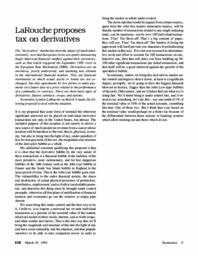 1993-03-19: LaRouche Proposes Tax on Derivatives