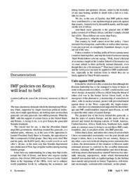 1993-04-09: IMF Policy on Kenya Will Lead to Hell