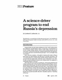 1994-04-22: A Science-Driver Program To End Russia’s Depression