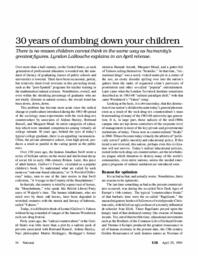 1994-04-29: Thirty Years of Dumbing Down Your Children