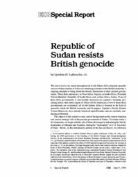 1995-06-09: Republic of Sudan Resists British Genocide