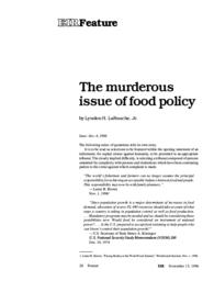 1996-11-15: The Murderous Issue of Food Policy