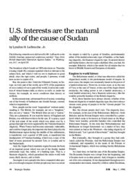 1996-05-03: U.S. Interests Are the Natural Ally of the Cause of Sudan