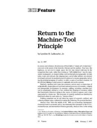 1997-02-07: Return to the Machine-Tool Principle
