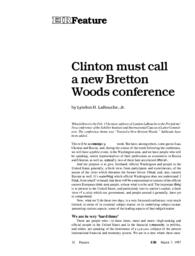 1997-03-07: Clinton Must Call a New Bretton Woods Conference