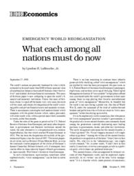 1998-10-09: Emergency World Reorganization: What Each Among All Nations Must Do Now