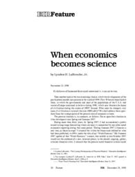 1998-12-18: When Economics Becomes Science