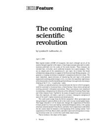 1999-04-30: The Coming Scientific Revolution