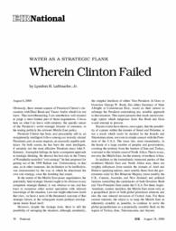 2000-08-18: Water as a Strategic Flank: Wherein Clinton Failed